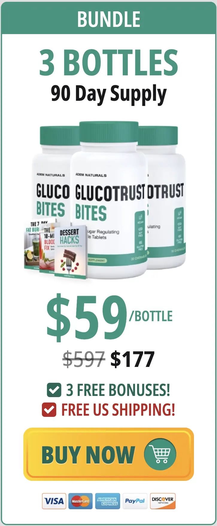 Glucotrust Bites three bottles order